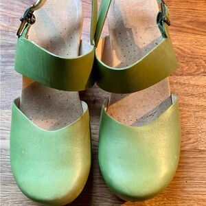 Dansko Olive Green Leather Mules